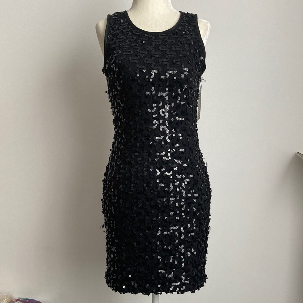 Vintage Sequins Lace Dress with Open Back